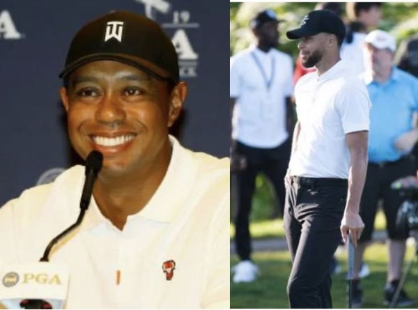 Tiger Woods and Stephen Curry Collage