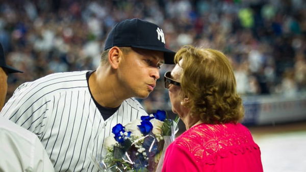 Alex Rodriguez with his mom