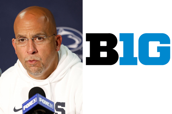 Penn State HC James franklin, Big 10 logo