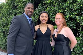 Azzi Fudd with her parents Tim and Katie Fudd