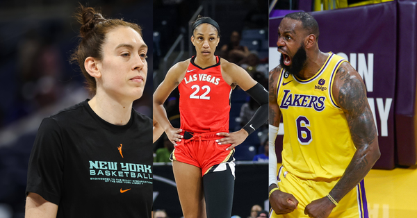 Collage: Breanna Stewart, A&#8217;ja Wilson, LeBron James,