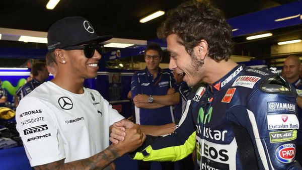 Lewis Hamilton and Valentino Rossi