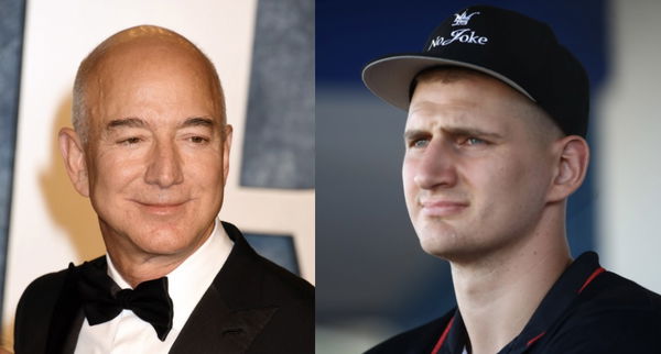 Jeff Bezos and Nikola Jokic Collage