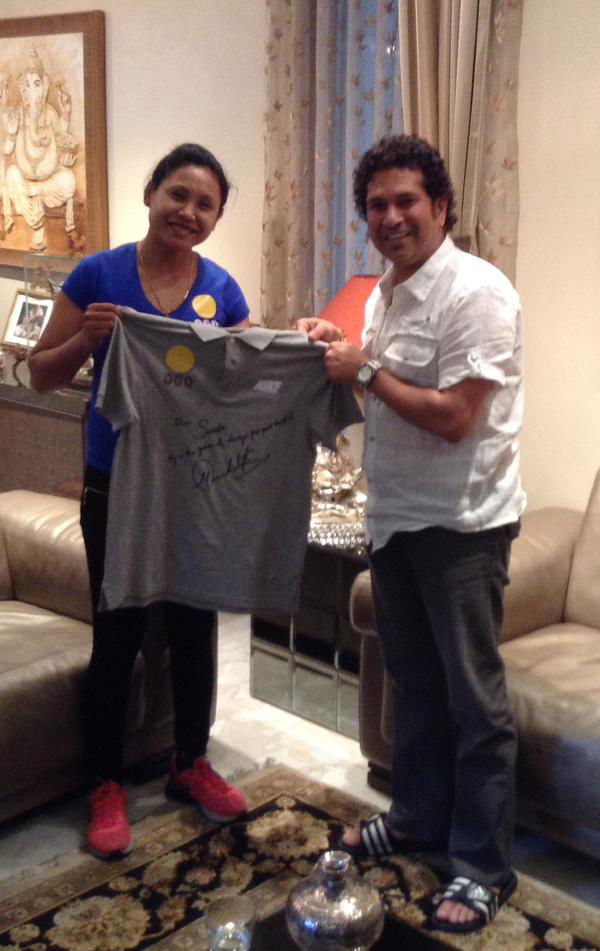 Sachin Tendulkar Meets Sarita Devi