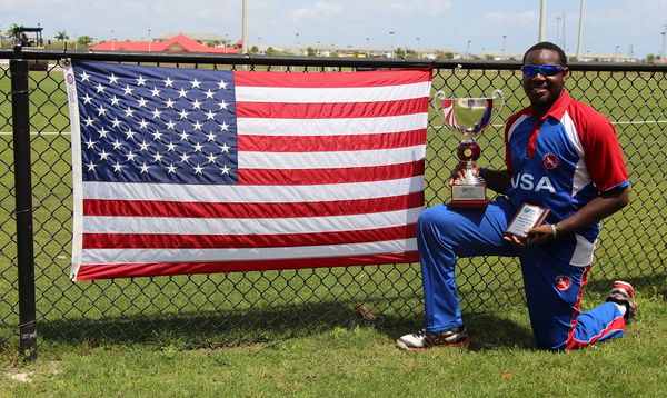 Steven Taylor with USA flag and trophy resize