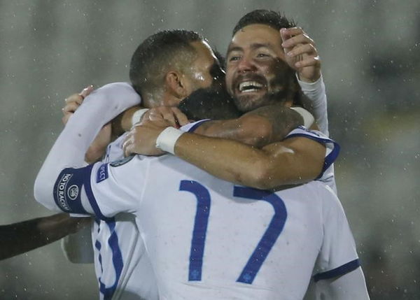 Portugal&#8217;s Moutinho celebrates his goal against Serbia during their Euro 2016 Group I qualifying soccer match in Belgrade