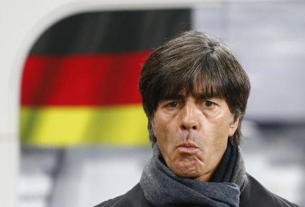 Germany coach Loew stands on pitch prior to Euro 2016 qualification soccer match against Georgia in Leipzig