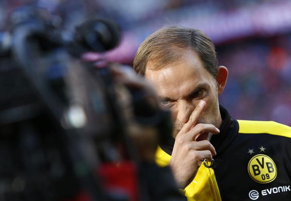 Borussia Dortmund&#8217;s coach Tuchel attends an interview before the German first division Bundesliga soccer match against Bayern Munich in Munich