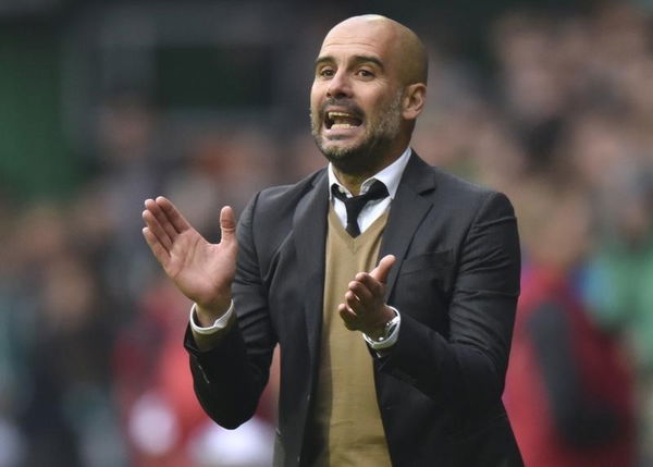 Bayern Munich&#8217;s coach Guardiola gestures during the German Bundesliga first division soccer match against Werder Bremen in Bremen