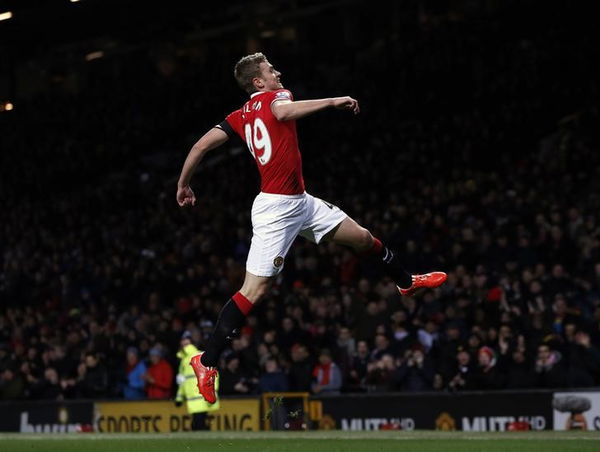 Manchester United&#8217;s Wilson celebrates after scoring a goal against Cambridge United during their FA Cup fourth round soccer match at Old Trafford in Manchester