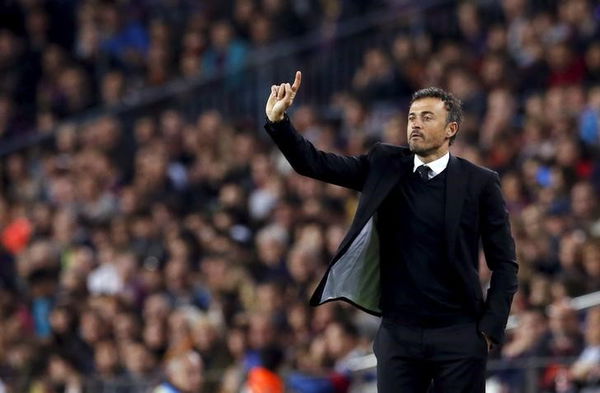 Barcelona&#8217;s coach Luis Enrique gestures during their Spanish first division soccer match at Camp Nou stadium in Barcelona