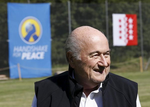 Blatter smiles before the first game of the so-called &#8220;Sepp Blatter tournament&#8221; in Ulrichen