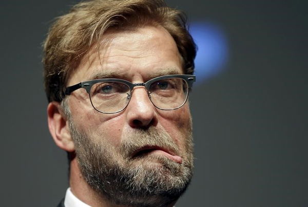 Borussia Dortmund coach Klopp reacts during his farewell party following the Germany soccer Cup final against VFL Wolfsburg in Berlin