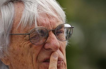 Formula One supremo Ecclestone looks on before the Hungarian F1 Grand Prix at the Hungaroring circuit, near Budapest