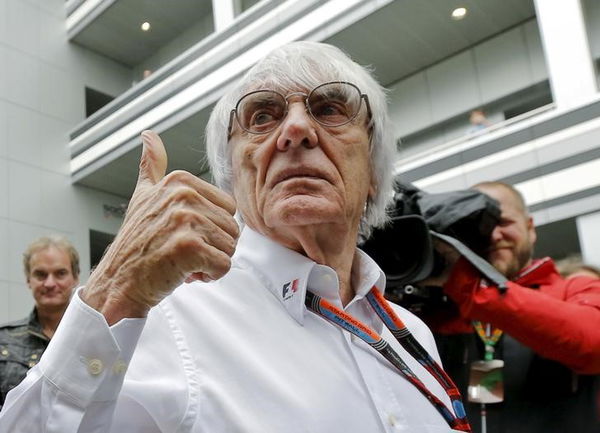 Formula One supremo Ecclestone speaks to the media at the paddock area ahead of the Russian F1 Grand Prix in Sochi