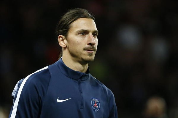 Paris Saint Germain&#8217;s Zlatan Ibrahimovic walks on the pitch ahead of their Champions League Group A soccer match against Real Madrid at the Parc des Princes stadium in Paris