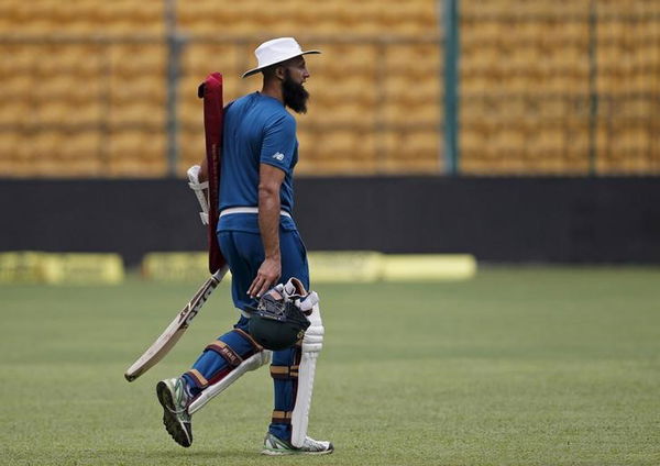 South Africa&#8217;s captain Hashm Amla walks off the ground after attending a practice session ahead of their second test cricket match against India in Bengaluru