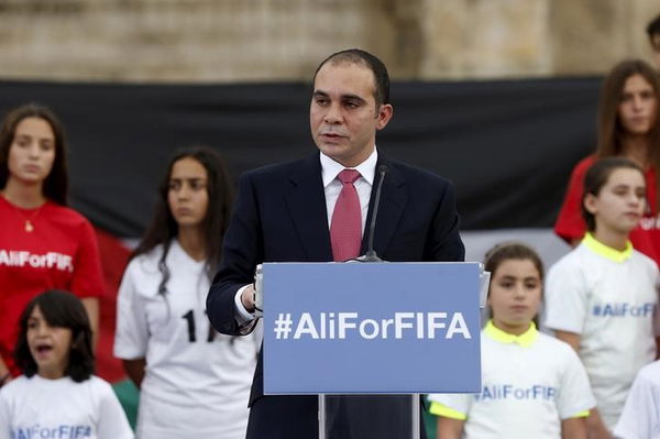 Prince Ali Bin Al Hussein of Jordan speaks at the Roman Amphitheatre area in Amman