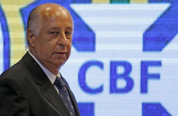 CBF President Marco Polo Del Nero arrives for a news conference after the announcement of the players for the 2018 World Cup qualifiers, in Rio de Janeiro