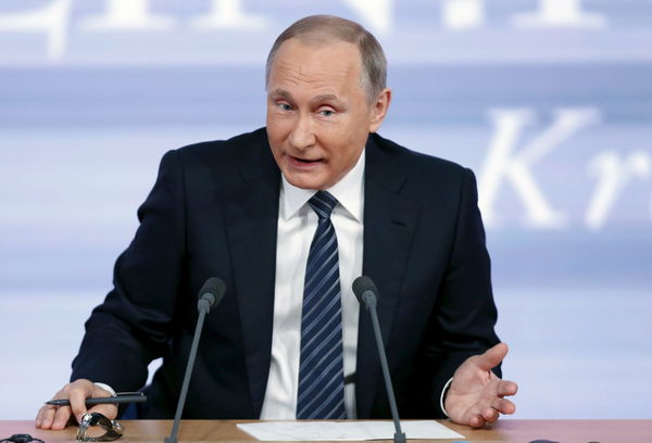 Putin attends his annual end-of-year news conference in Moscow