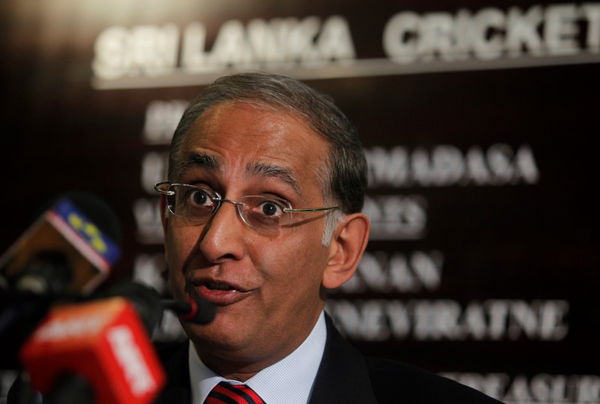 Former chief executive of the ICC Haroon Lorgat speaks to reporters during a news conference at the Sri Lanka Cricket board in Colombo