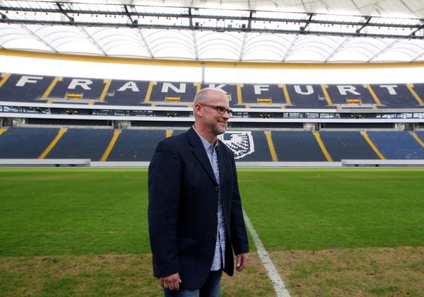 Newly appointed Eintracht Frankfurt coach Schaaf stands next to the pitch during a photocall  at the Commerzbank Arena in Frankfurt