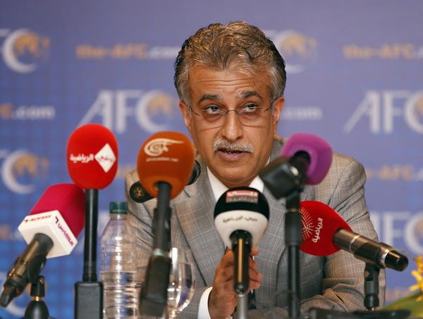 New AFC President Sheikh Salman speaks during a news conference during an AFC Extraordinary Congress in Kuala Lumpur