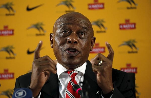 South African businessman and former political prisoner Tokyo Sexwale speaks during a media briefing at SAFA house in Johannesburg