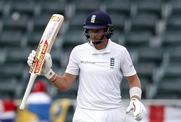 England&#8217;s Joe Root celebrates his half century during the third cricket test match against South Africa in Johannesburg