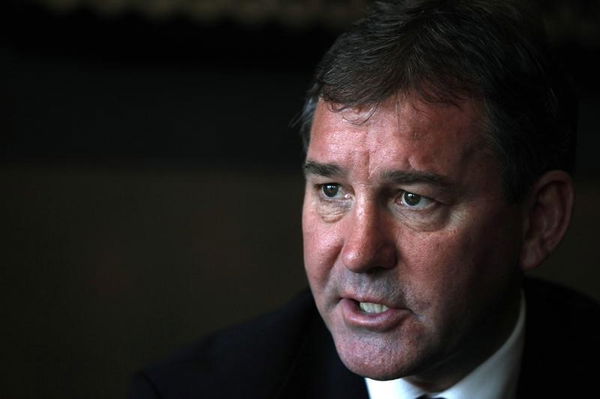 Former Manchester United and England captain Bryan Robson speaks during an interview with Reuters in Bangkok