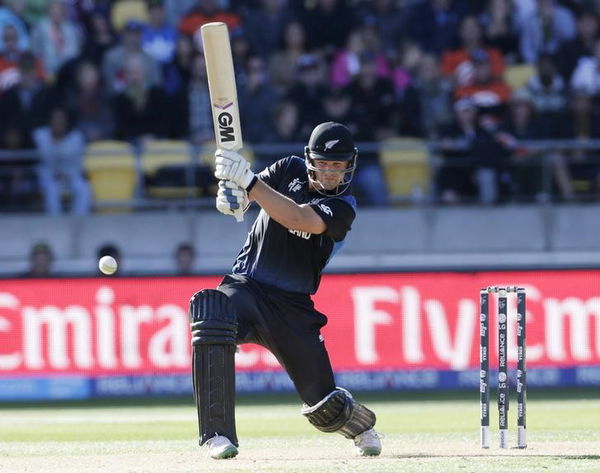 File photo of New Zealand&#8217;s Anderson playing a shot against the West Indies in their Cricket World Cup quarterfinal match in Wellington