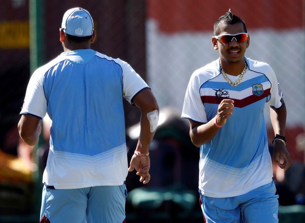 West Indies Narine runs during a practice session ahead of Twenty20 World Cup final match against Sri Lanka  in  Colombo