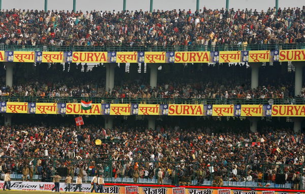 New Delhi&#8217;s Feroz Shah Kotla &#8211; Spectators wait in stands after fifth one-day international cricket match between India and Sri Lanka was abandoned in New Delhi