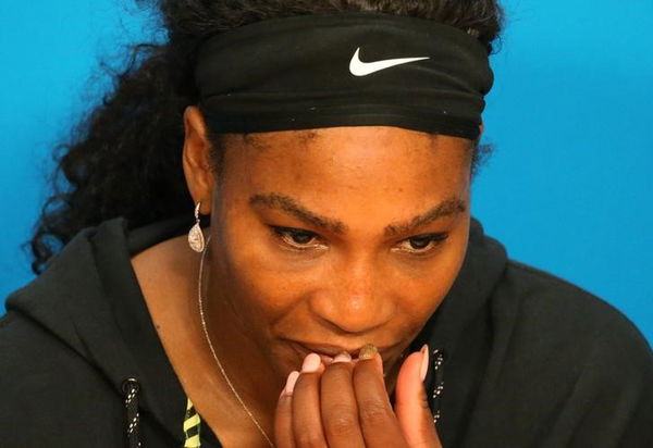 Williams of the U.S. reacts during a news conference after losing her final match against Germany&#8217;s Kerber at the Australian Open tennis tournament at Melbourne Park