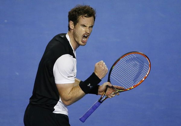 Britain&#8217;s Murray reacts during his quarter-final match against Spain&#8217;s Ferrer at the Australian Open tennis tournament at Melbourne Park