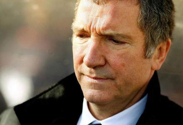 Newcastle United&#8217;s coach Souness looks down during their match against Cheltenham Town in Cheltenham