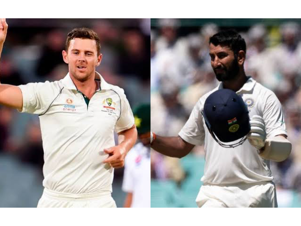 Josh Hazlewood and Pujara