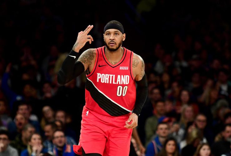 Carmelo Anthony CJ McCollum NBA Portland Trail Blazers