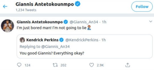 Giannis Antetokounmpo reply