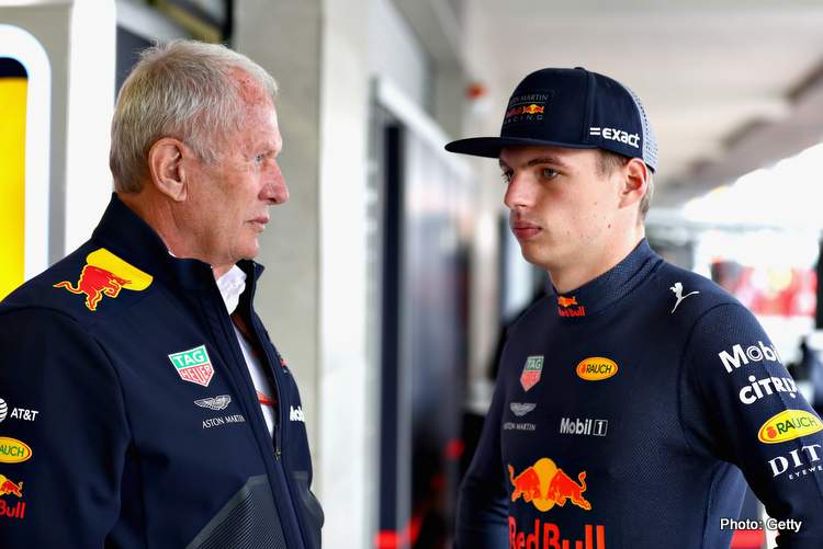 Red Bull advisor Helmut Marko and driver Max Verstappen