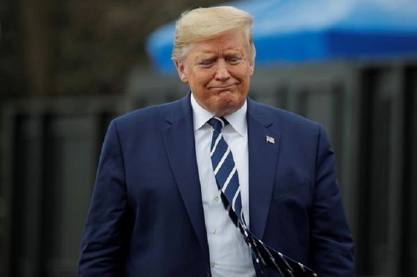 U.S. President Trump departs to attend coronavirus in briefing from the White House in Washington