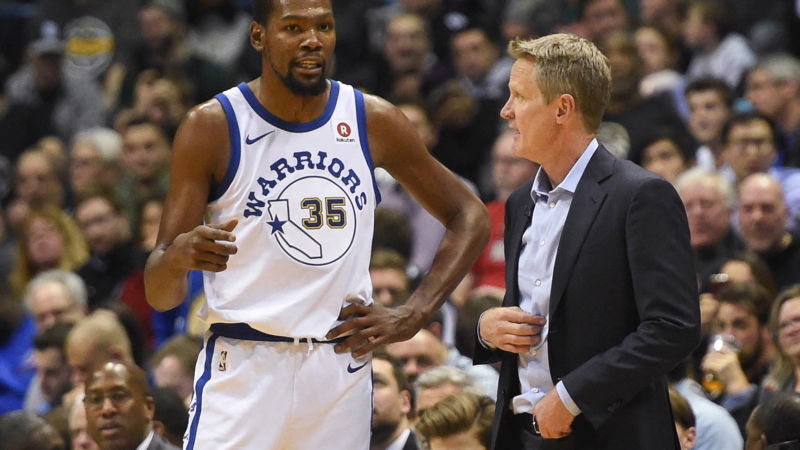 Watch Steve Kerr Coach Kevin Durant in 