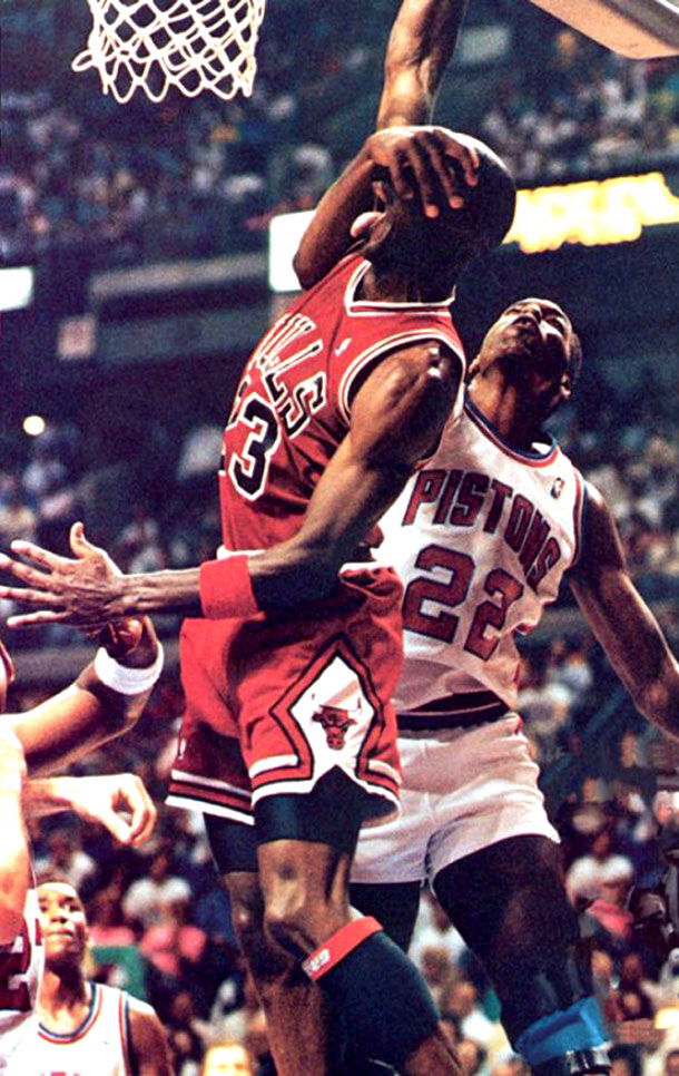 Bad Boys Pistons Tackled Michael Jordan 