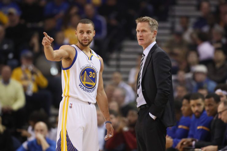 Steve Kerr and Stephen Curry