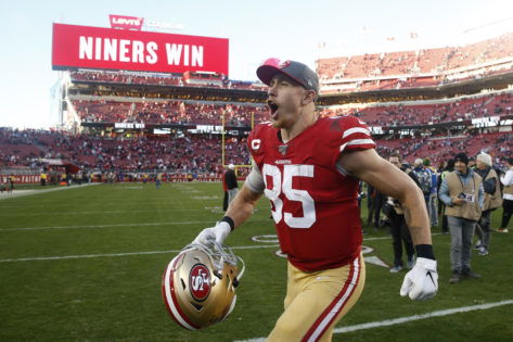 49ers’ George Kittle Gets Emotional While Celebrating Big Family Announcement on Saturday