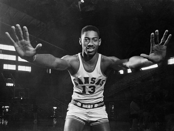 Young Wilt Chamberlain Displays Hands