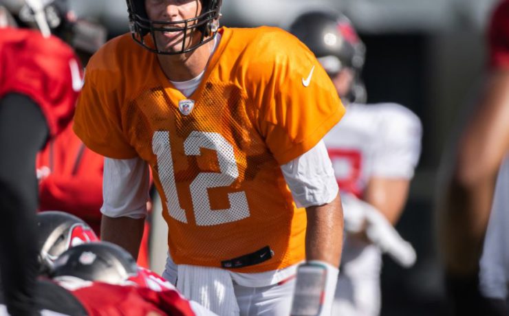 tom brady orange practice jersey