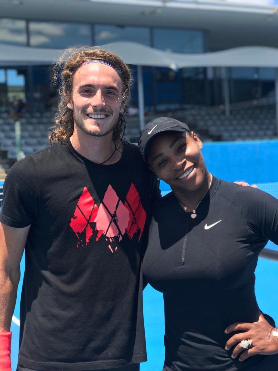 WATCH: Serena Williams And Stefanos Tsitsipas Practice Together As US ...