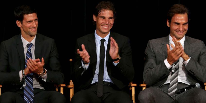 (LR): Novak Djokovic, Rafael Nadal and Roger Federer