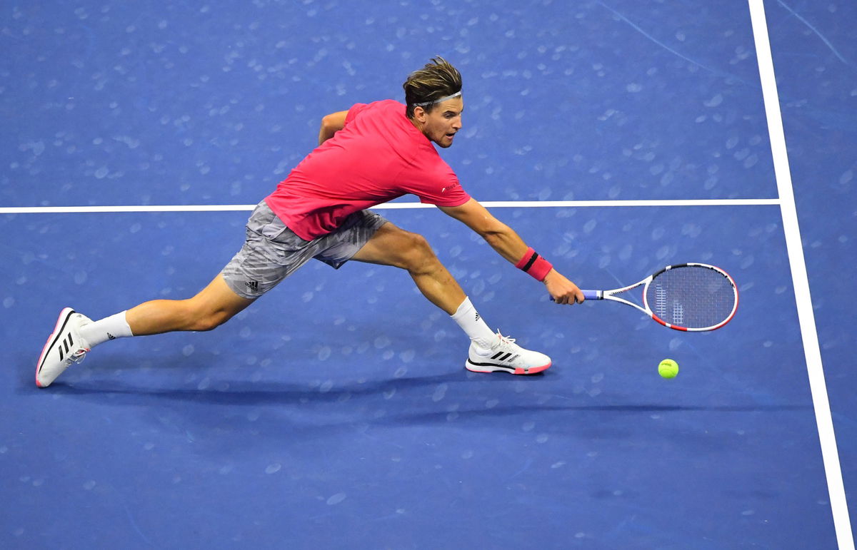 Dominic Thiem in action at US Open 2020